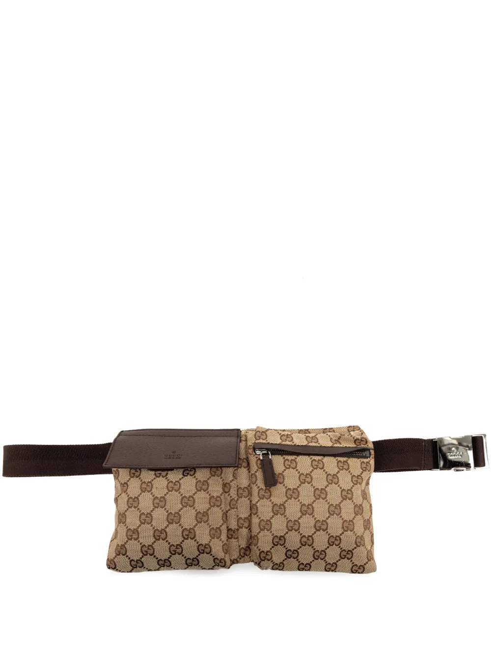 Gucci Pre-Owned 2000-2015 GG Canvas Double Pocket belt bag - Toni neutri