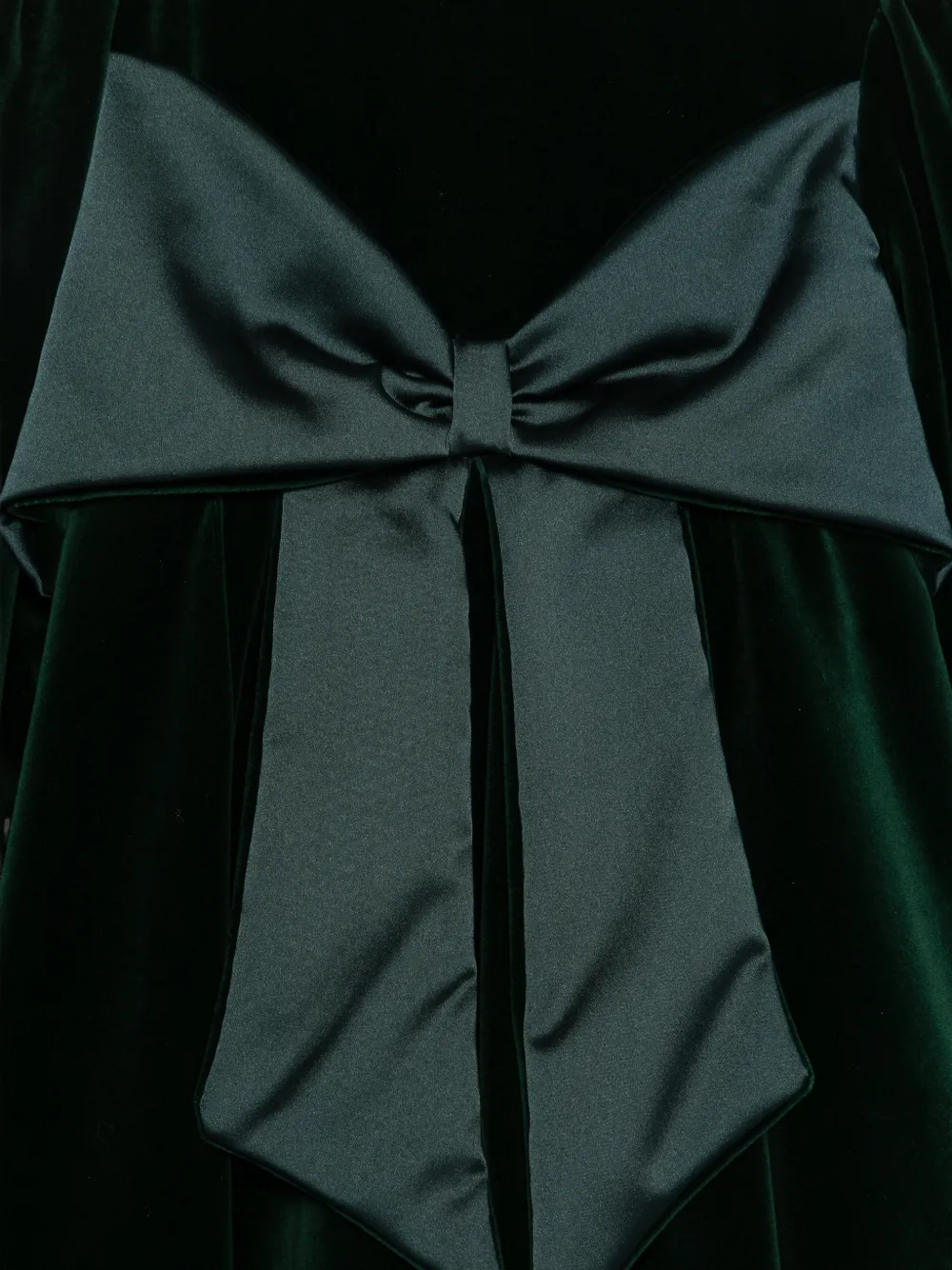 La Stupenderia bow-detail velvet dress Groen