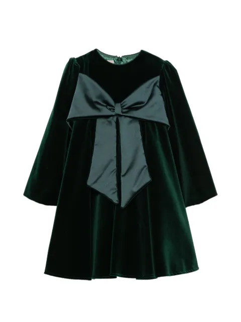 La Stupenderia bow-detail velvet dress