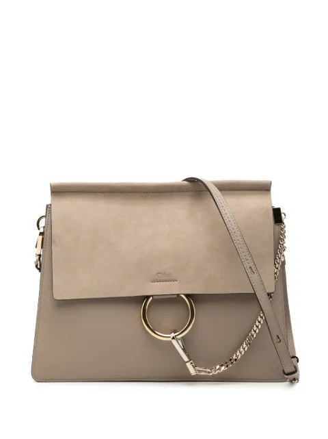 Chloé Pre-Owned 2020 Medium Calfskin and Suede Faye crossbody bag