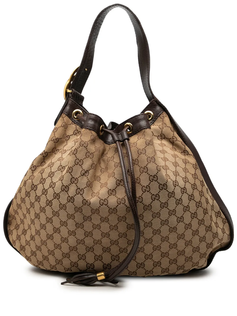 Gucci Pre-Owned 2000-2015 GG Canvas Interlocking Icon Drawstring Hobo shoulder bag - Nude
