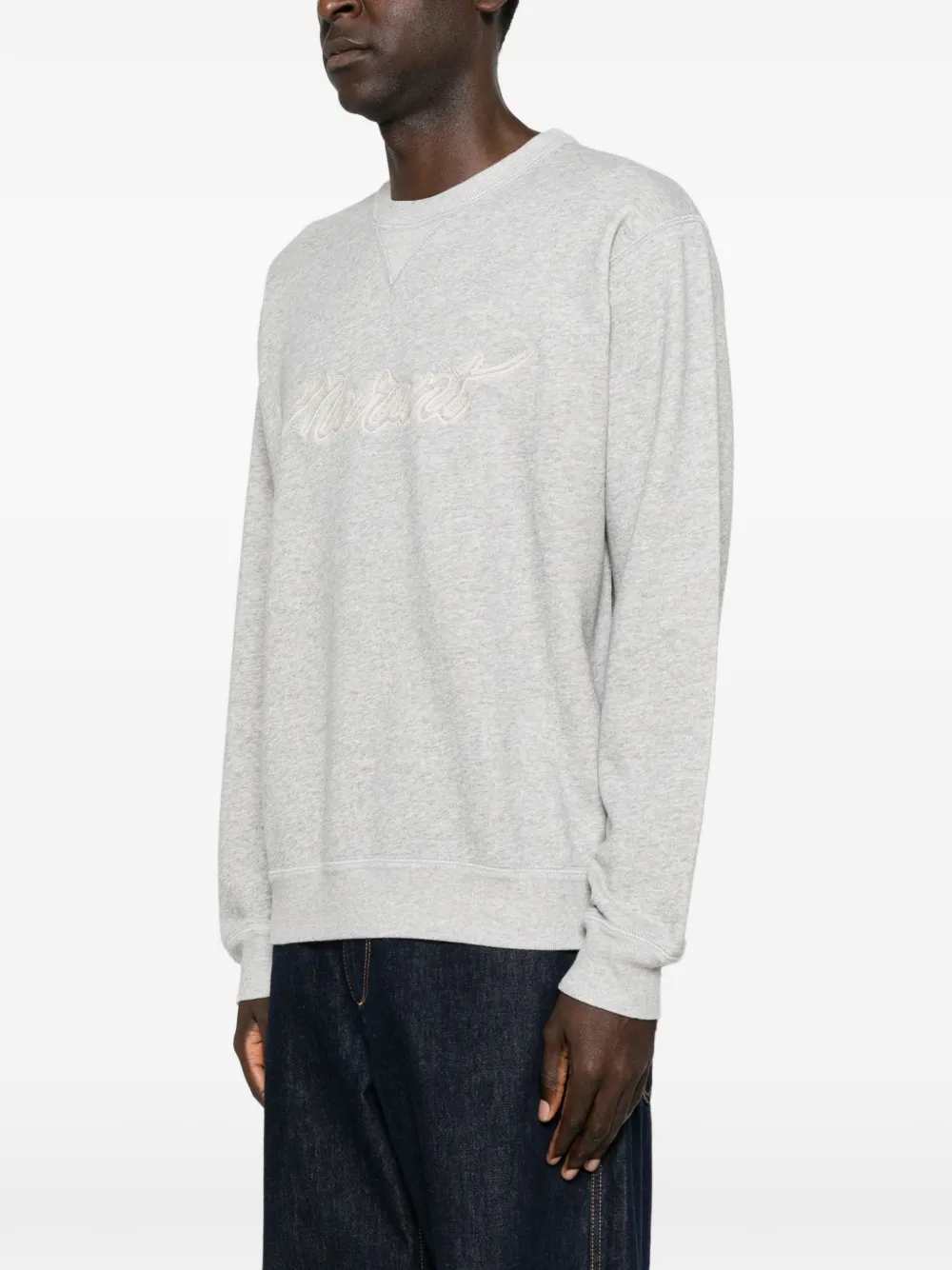 MARANT Trui met geborduurd logo en ronde hals Grijs