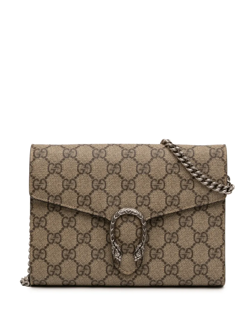 Gucci Pre-Owned 2016-2026 GG Supreme Dionysus Wallet on Chain crossbody bag - Toni neutri