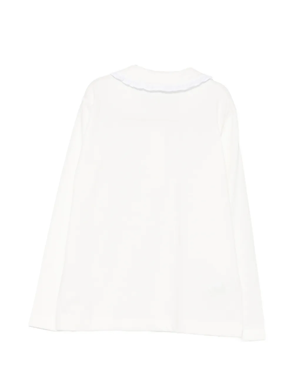 Il Gufo Poloshirt met ruches afwerking Wit