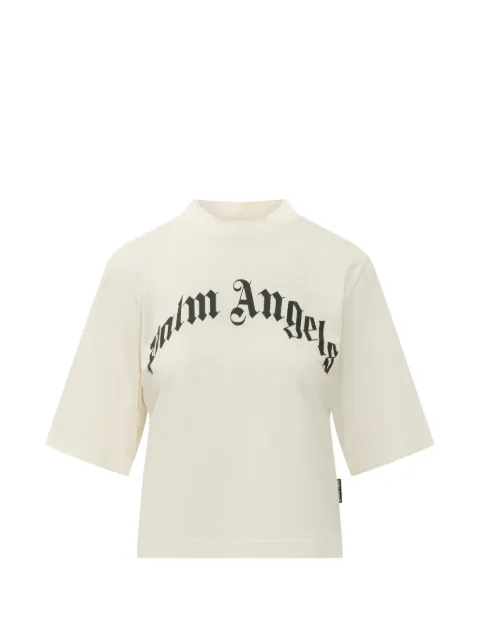 Palm Angels playera con diseño curvo y logo