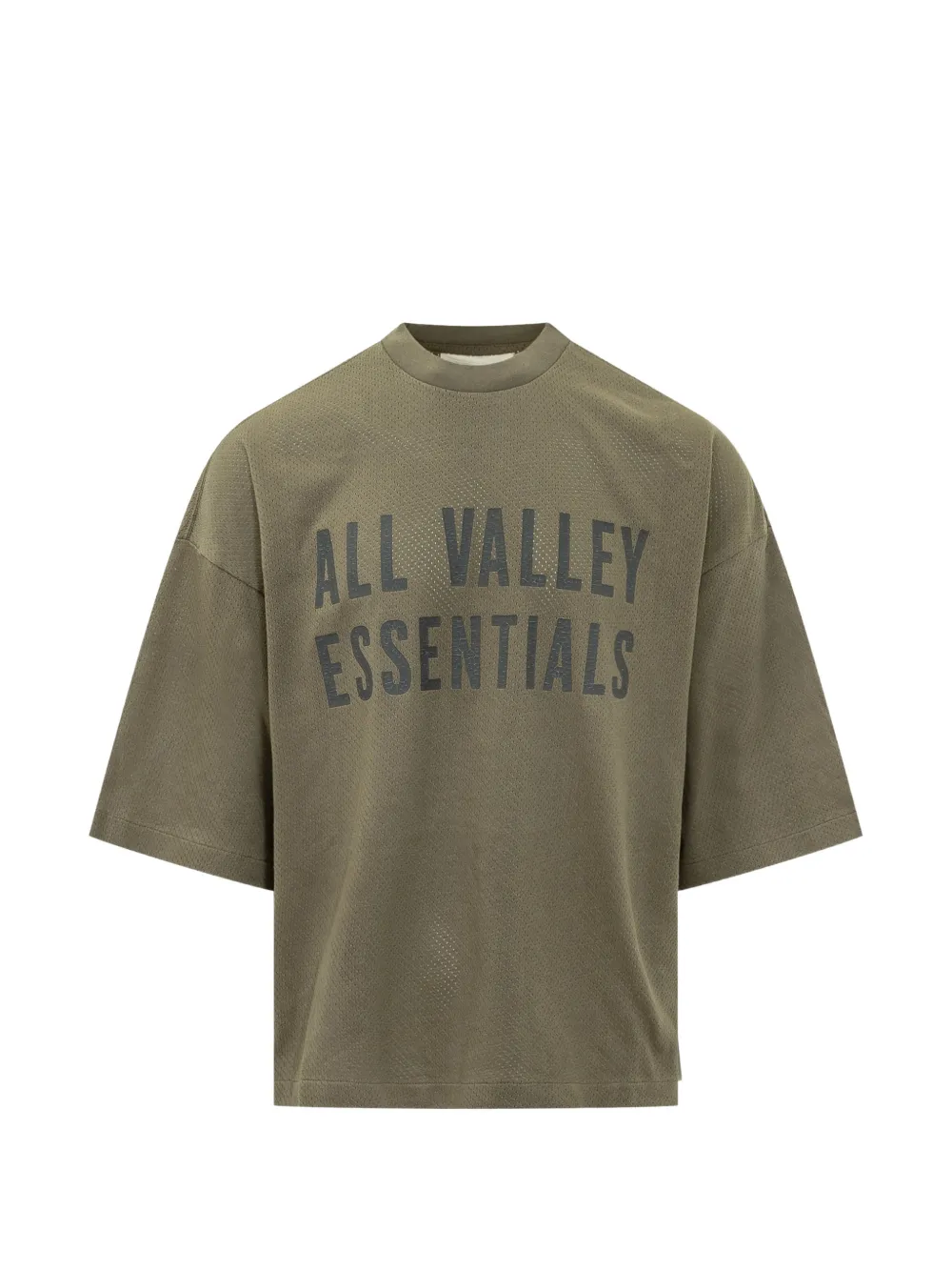 FEAR OF GOD ESSENTIALS Sport Mesh Merch T-shirt boxy fit - Verde
