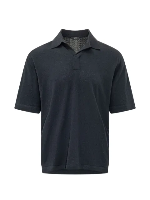 Hosio terry-cloth short-sleeved polo shirt