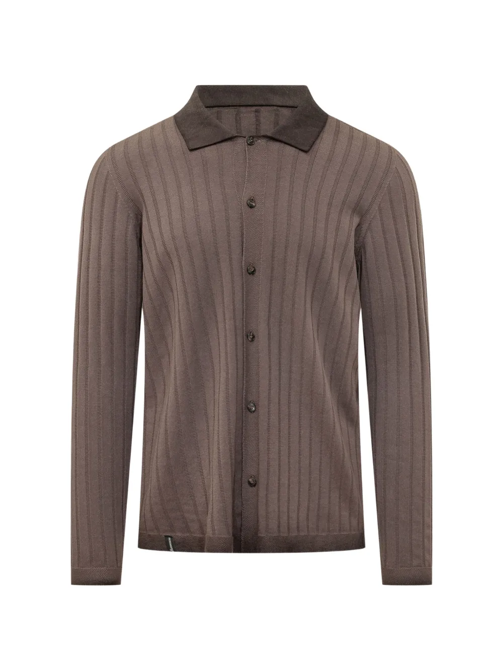 Arovescio Ribbed Long-sleeve Shirt In Brown