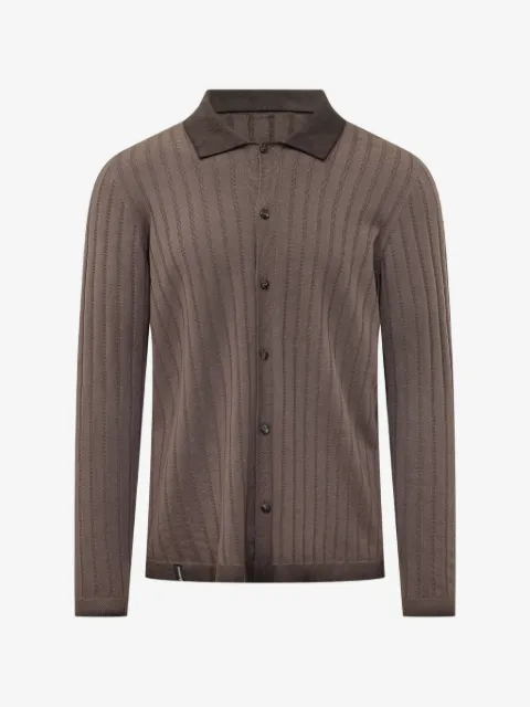 AROVESCIO ribbed long-sleeve shirt