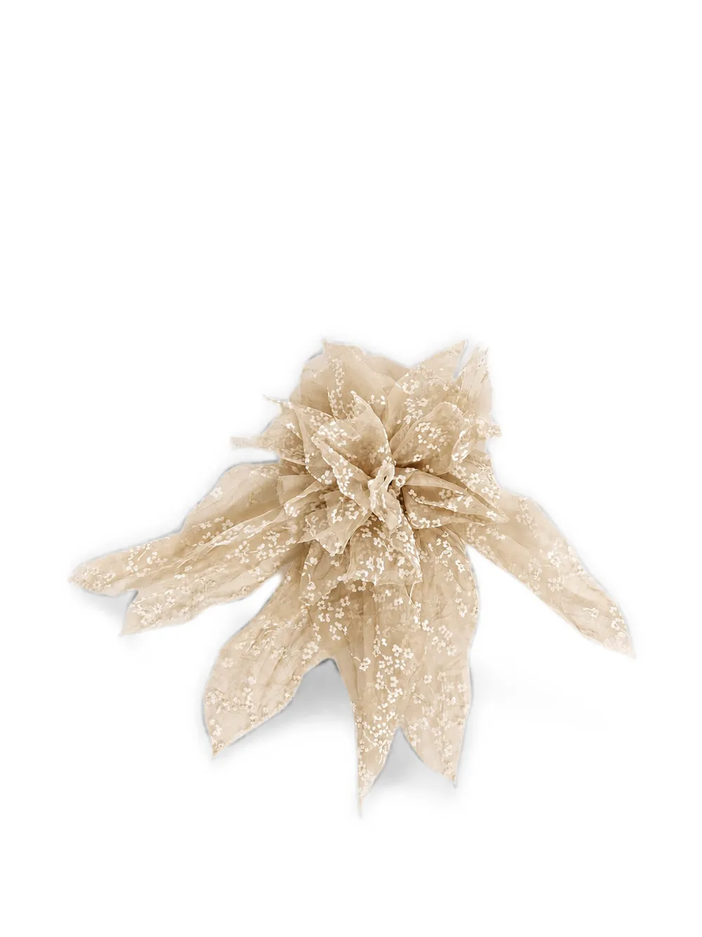 Alberta Ferretti floral-print silk brooch - Neutrals