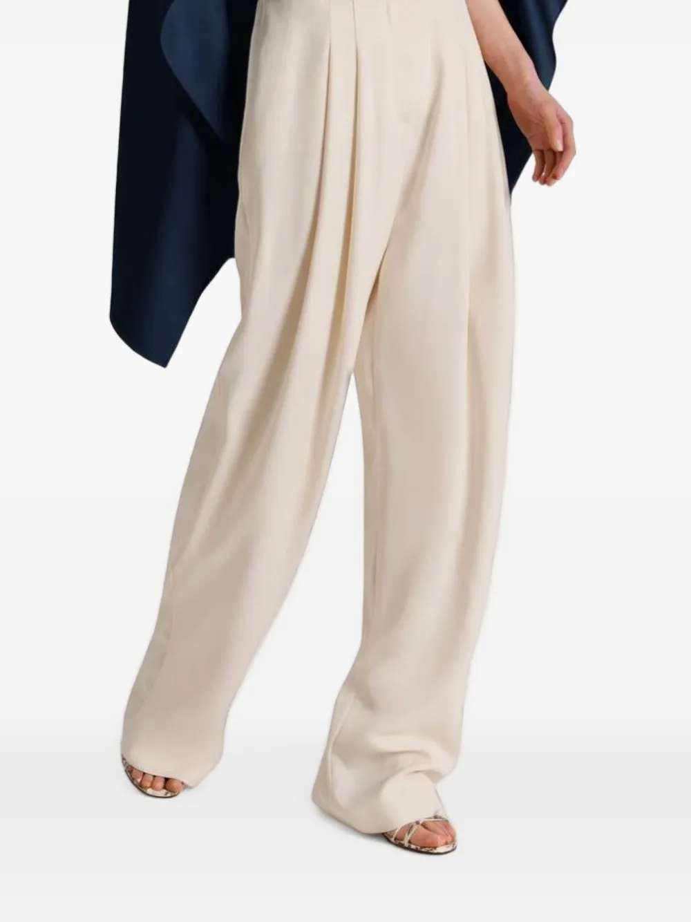 Alberta Ferretti draped asymmetric cape - Blau