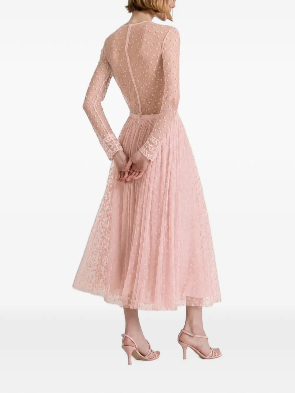 Alberta Ferretti Midi-plooirok met geborduurde ster Roze