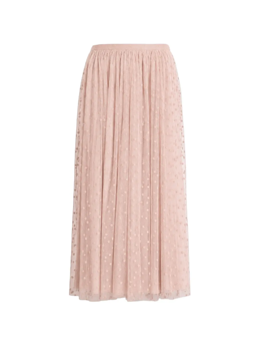 Alberta Ferretti star-embroidered pleated midi skirt - Rosa