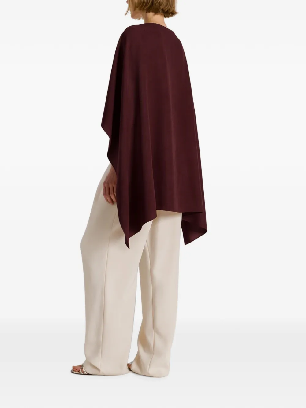 Alberta Ferretti Gedrapeerde asymmetrische cape Beige