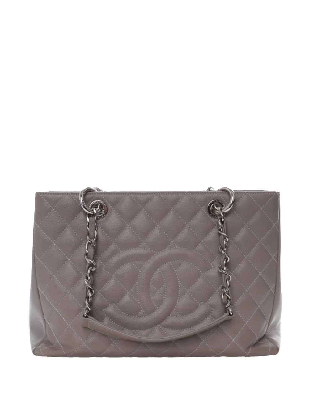 CHANEL Pre-Owned 2012-2013 Caviar Grand Shopping tote bag - Grigio