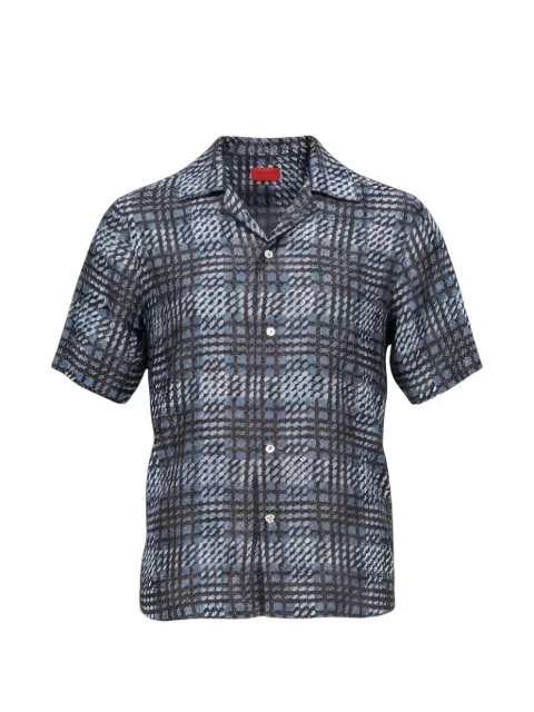 Isaia check short-sleeve shirt