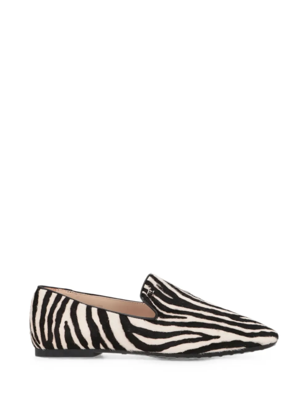Tod's zebra-print loafers Wit