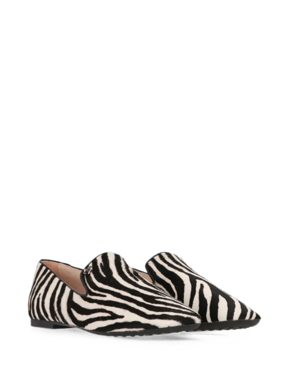 Tod's zebra-print loafers Wit