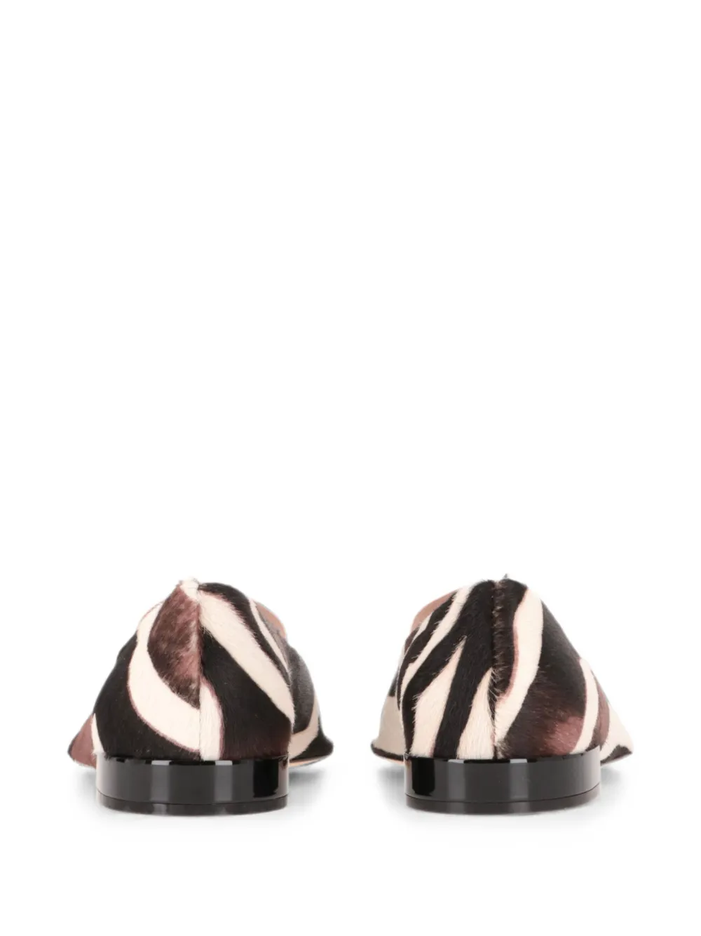 Tod's zebra-print pointed-toe ballet flats Beige