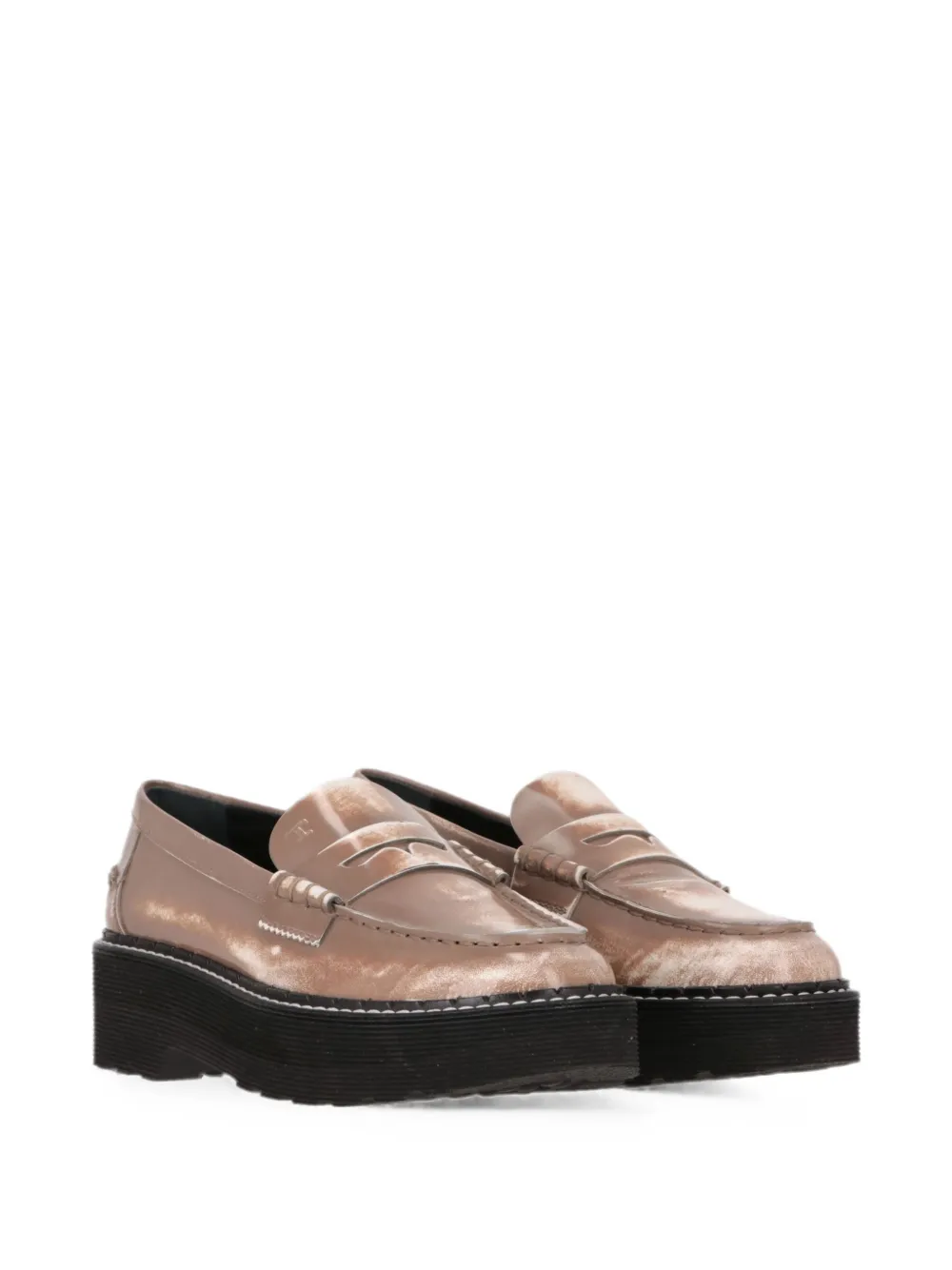 Tod's two-tone platform loafers Beige