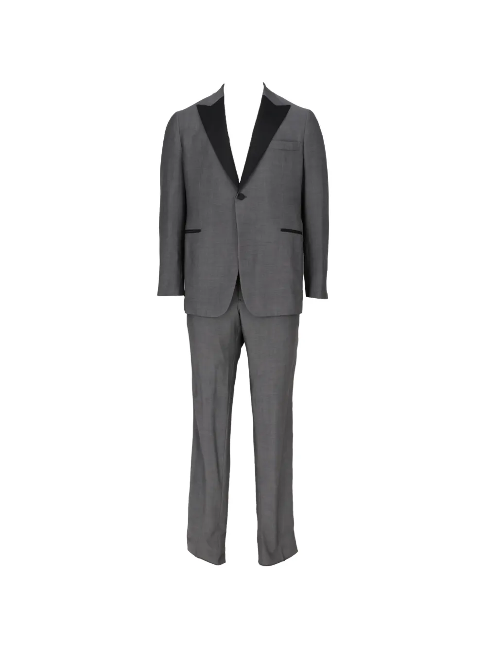 Isaia contrast-lapel tuxedo - Grigio
