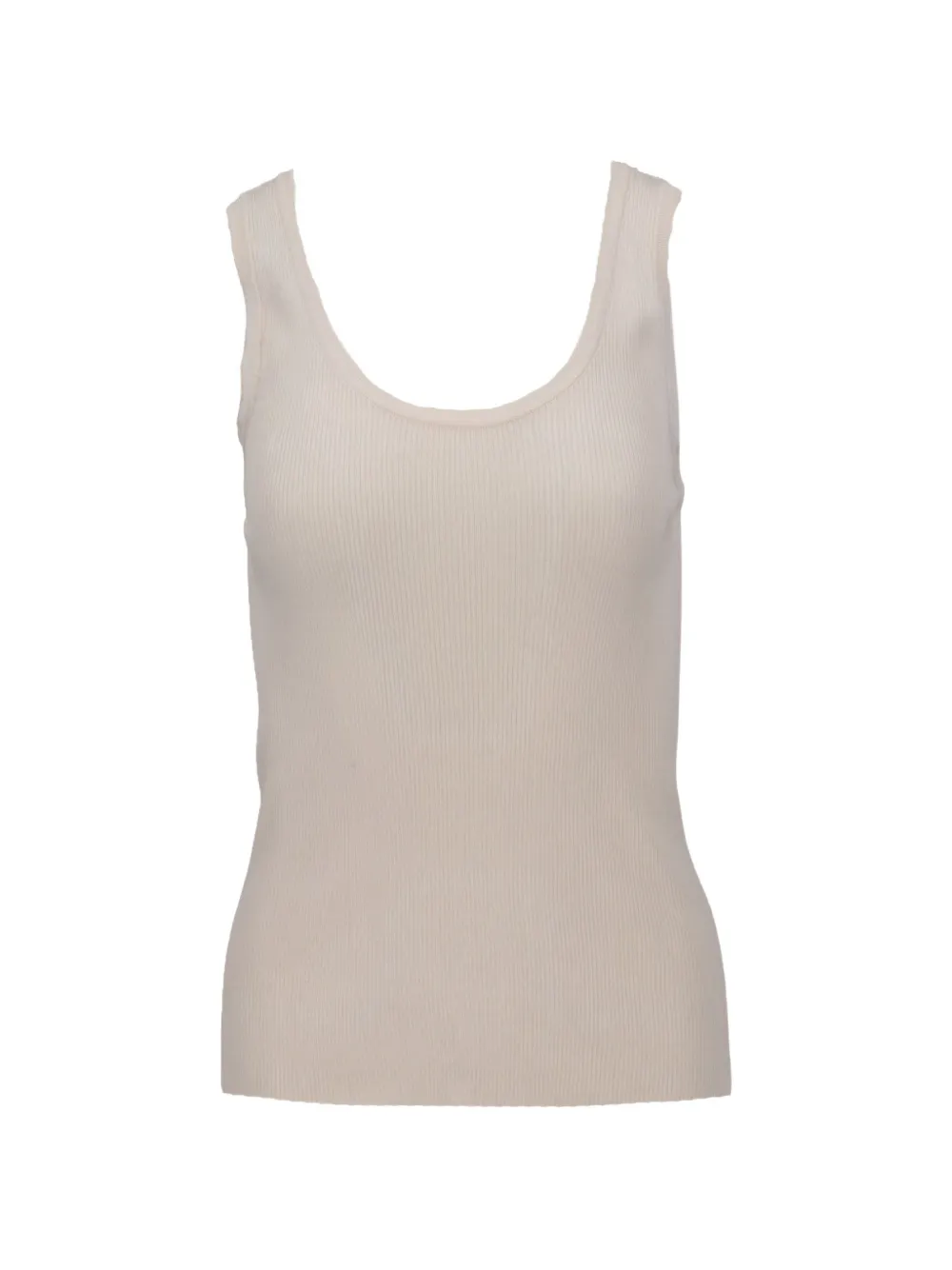 Isaia ribbed-knit scoop-neck top - Weiß