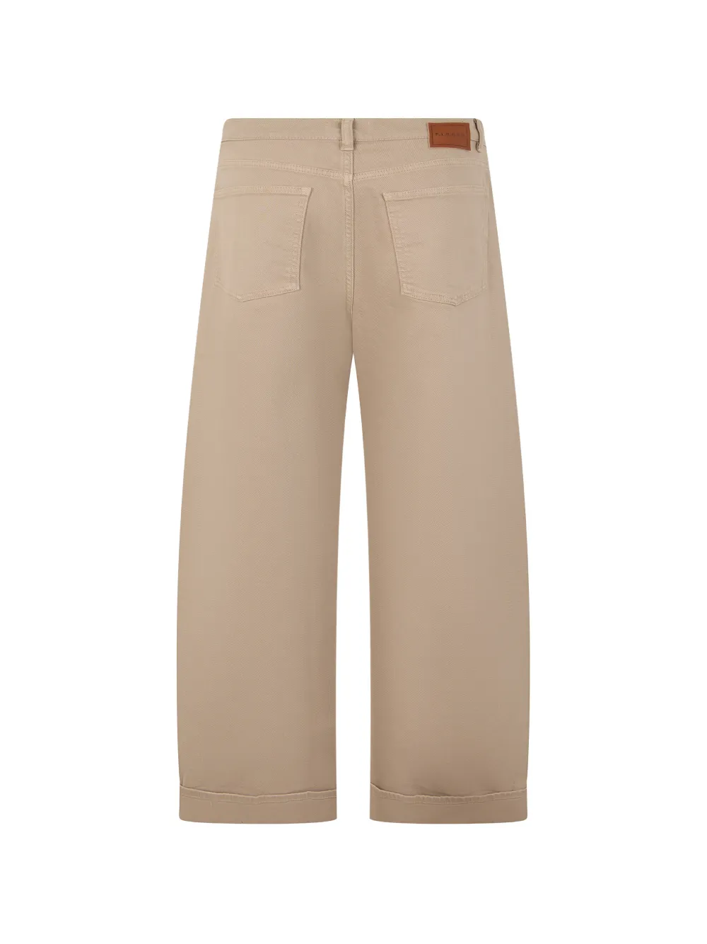P.A.R.O.S.H. Broek met wijde pijpen en omgeslagen pijpen Beige