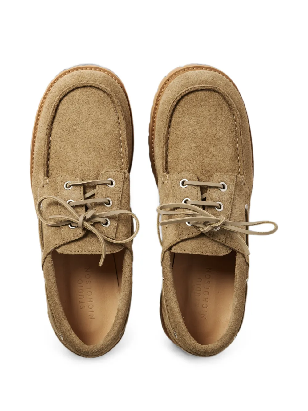 Studio Nicholson Guston suede boat shoes Beige