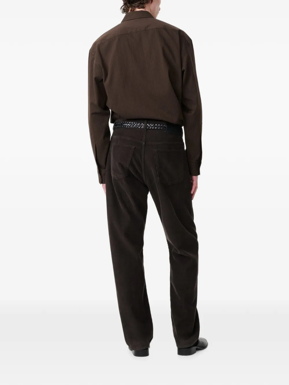 Studio Nicholson Hal Striped Cotton Shirt In Brown