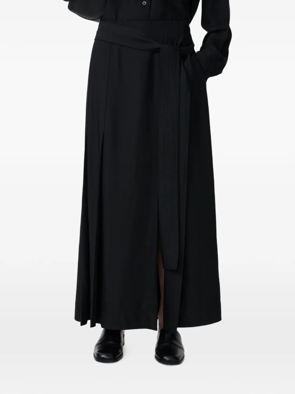 Studio Nicholson Midi-rok met ceintuur Zwart