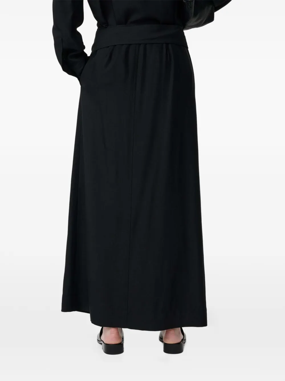 Studio Nicholson Midi-rok met ceintuur Zwart