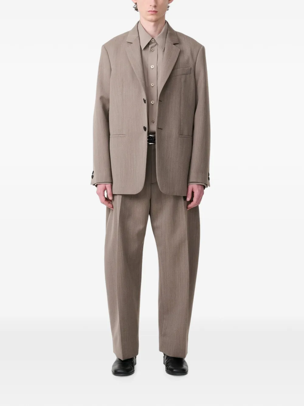 Studio Nicholson Single-breasted Blazer In Brown