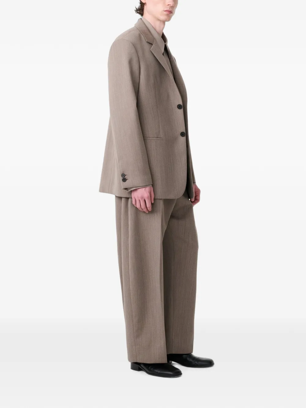 Studio Nicholson Single-breasted Blazer In Brown