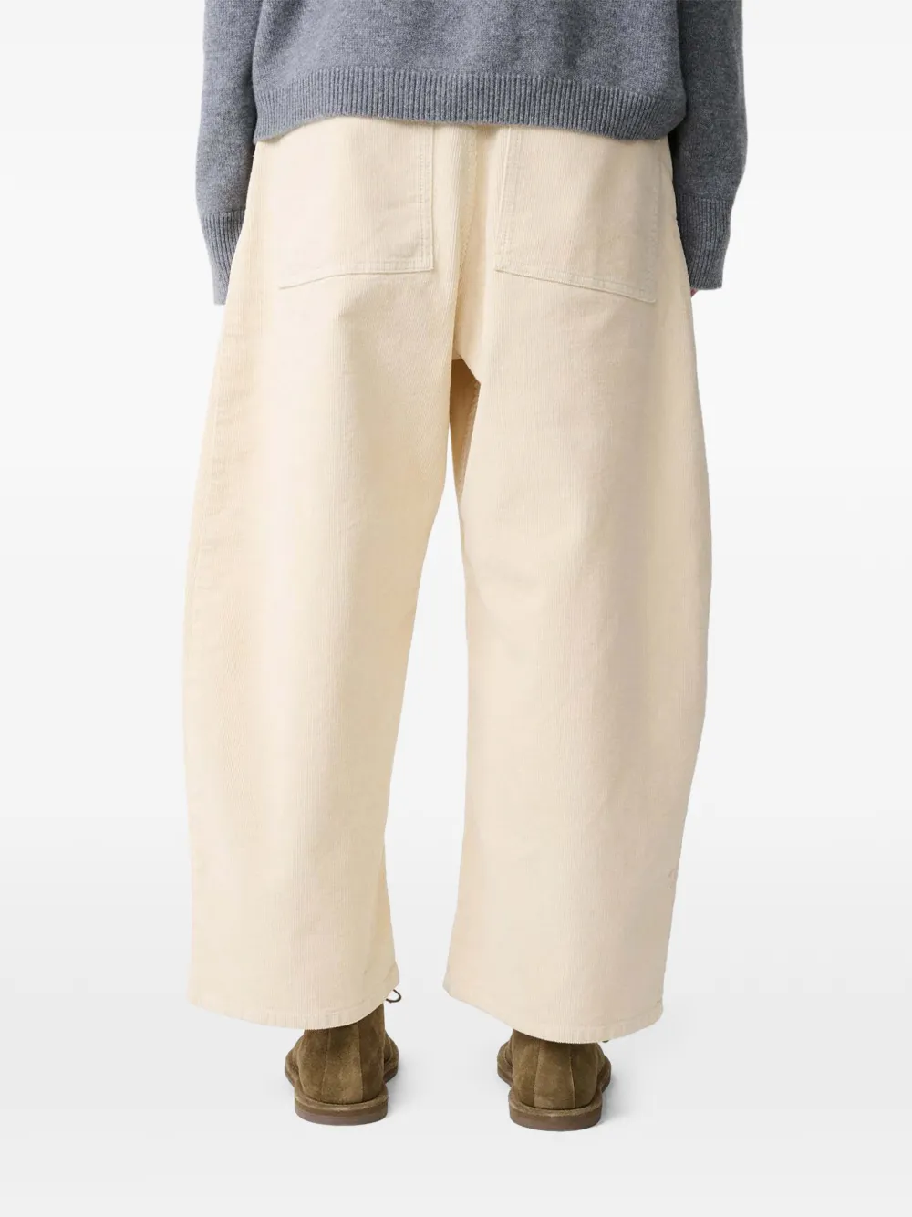 Studio Nicholson Chalco ribfluwelen broek Wit