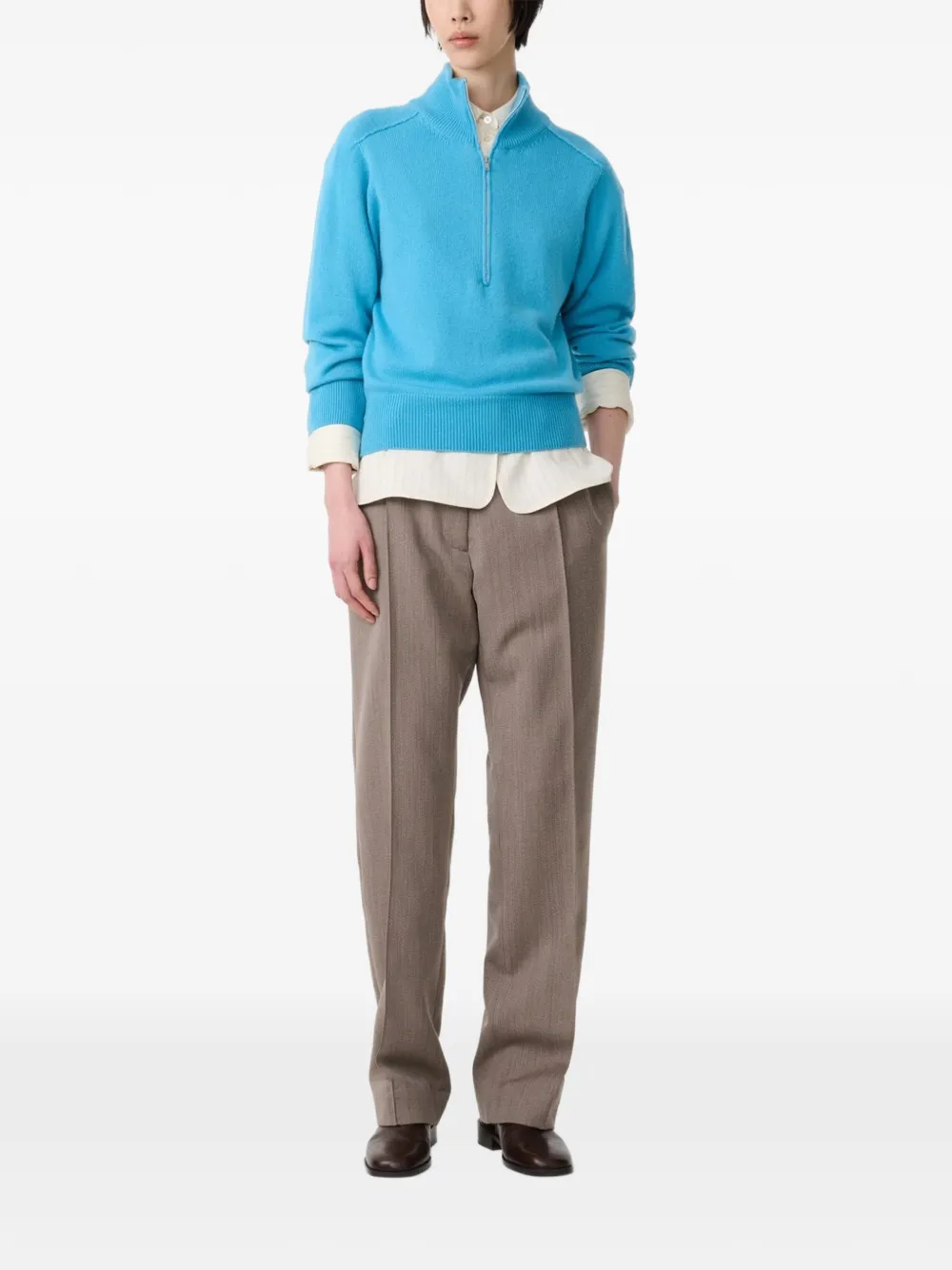 Studio Nicholson Maren trui met halve rits Blauw