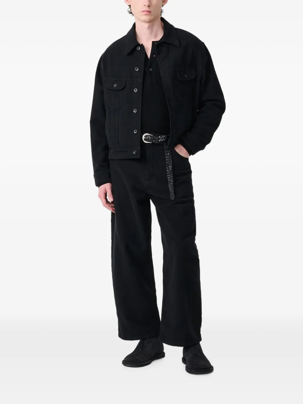 Studio Nicholson Derby katoenen denim jack Zwart