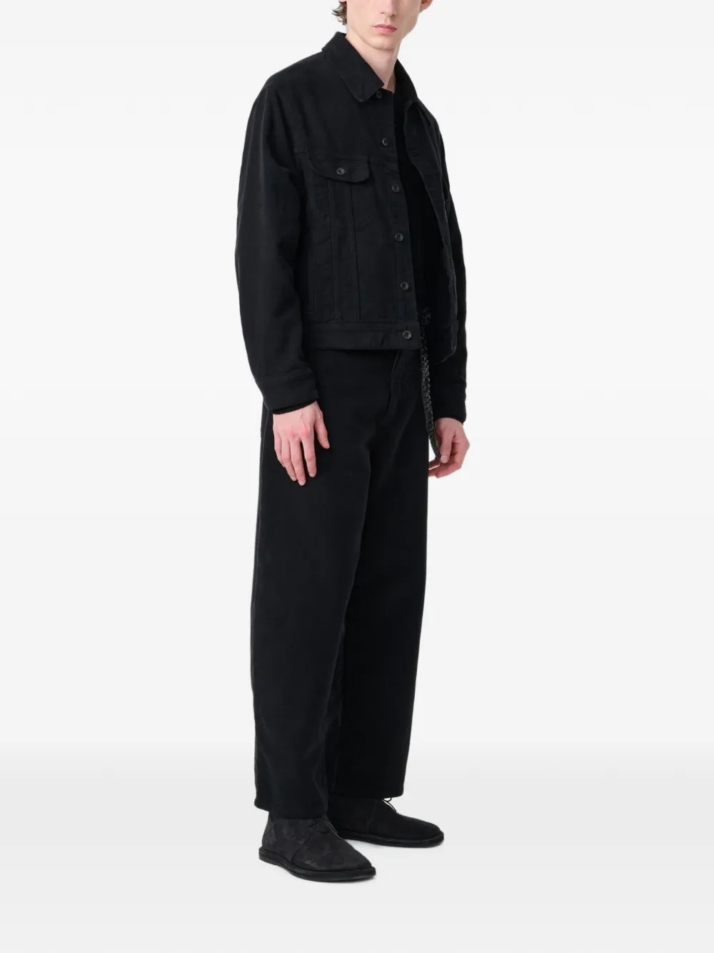 Studio Nicholson Derby katoenen denim jack Zwart