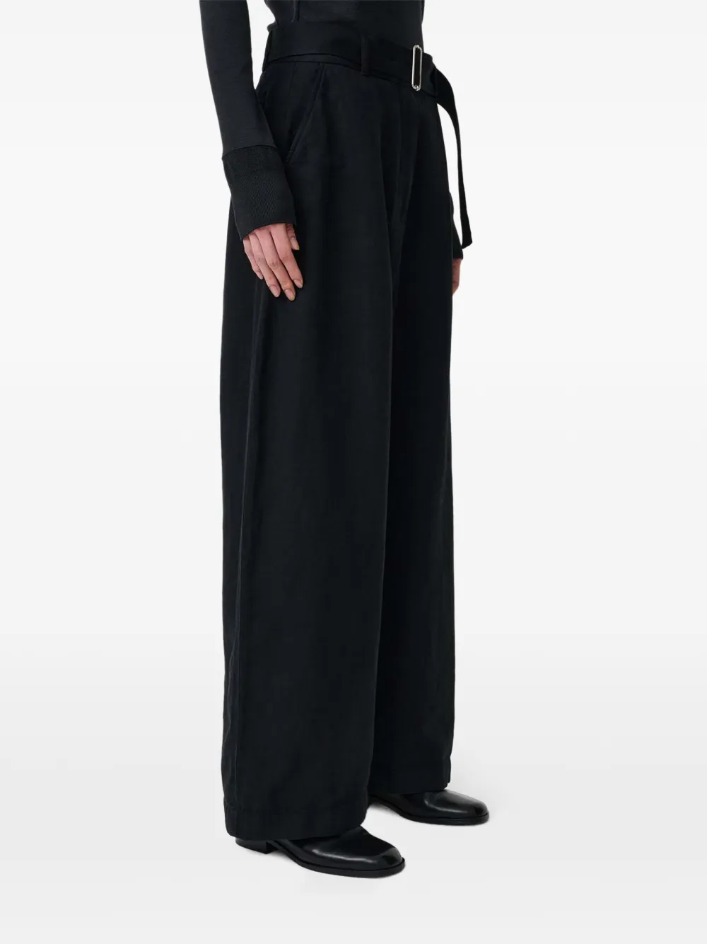 Studio Nicholson Chatto belt-loop trousers Zwart