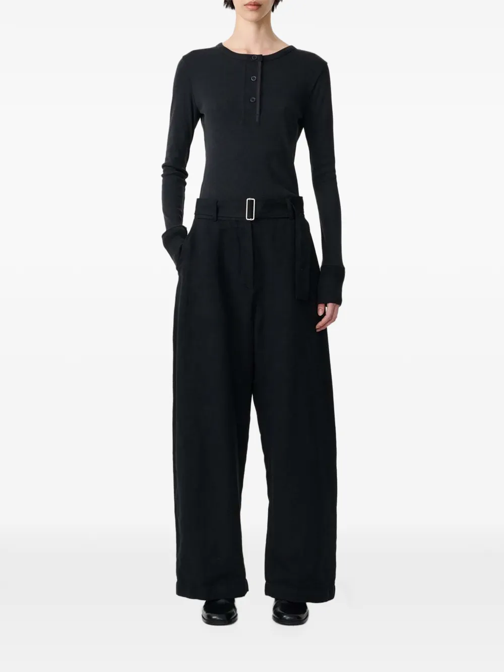 Studio Nicholson Chatto belt-loop trousers Zwart
