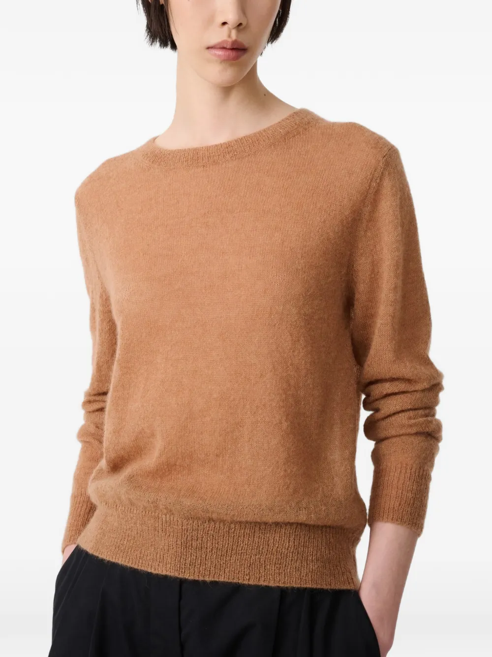 Studio Nicholson Eyla ribbed-trim sweater Bruin
