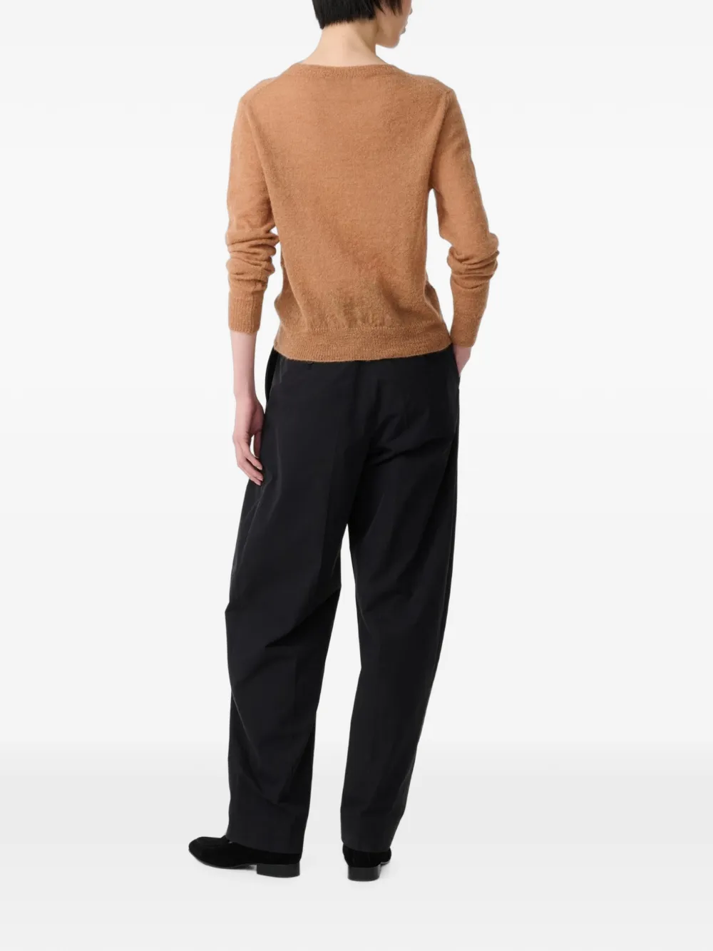 Studio Nicholson Eyla ribbed-trim sweater Bruin