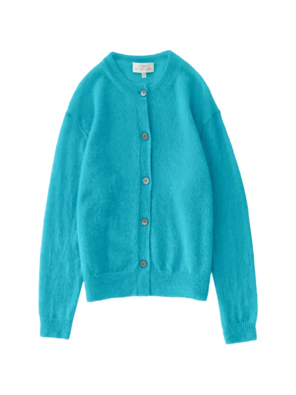 Studio Nicholson Callen Brushed-effect Cardigan in Blue