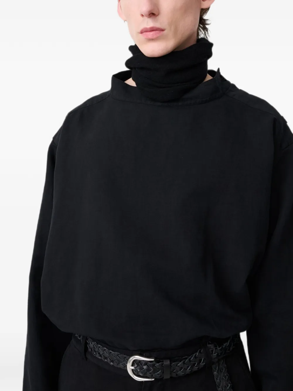 Studio Nicholson Holkham Shoulder-button Shirt In Black