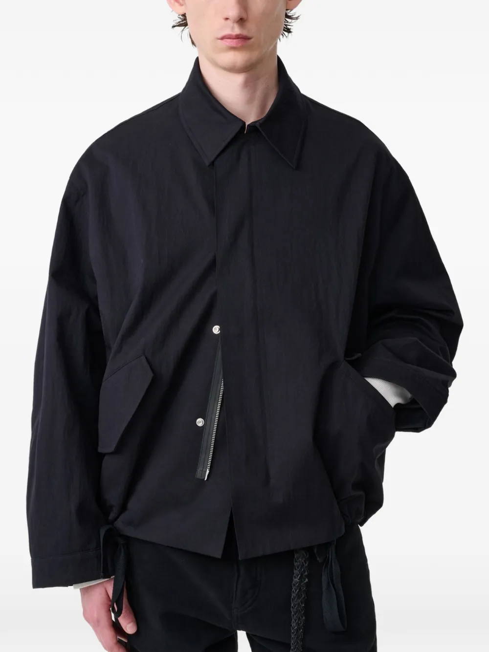 Studio Nicholson Comba Jacket Darkest Navy In Black