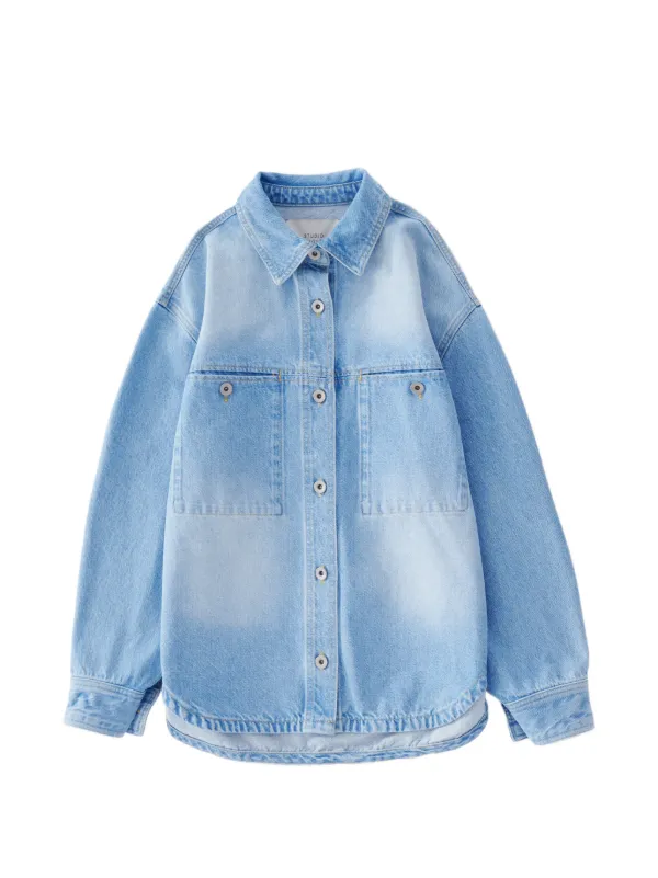 Studio Nicholson Joris Bleached-wash Shirt in Blue