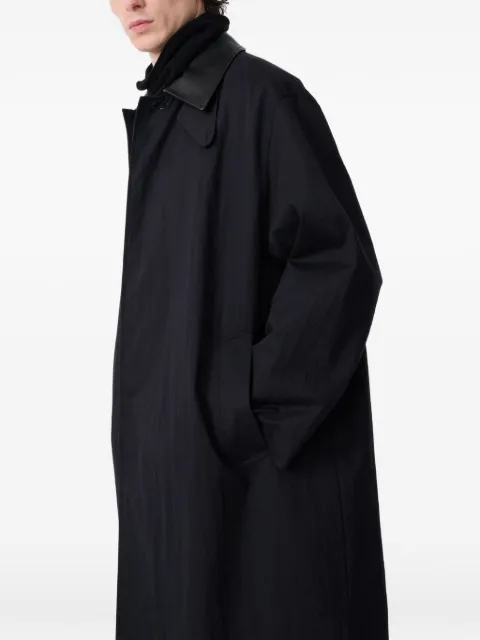 Studio Nicholson leather-collar trench coat