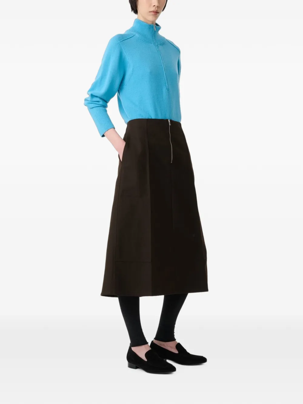 Studio Nicholson Darc midi-rok met gekreukt effect Bruin