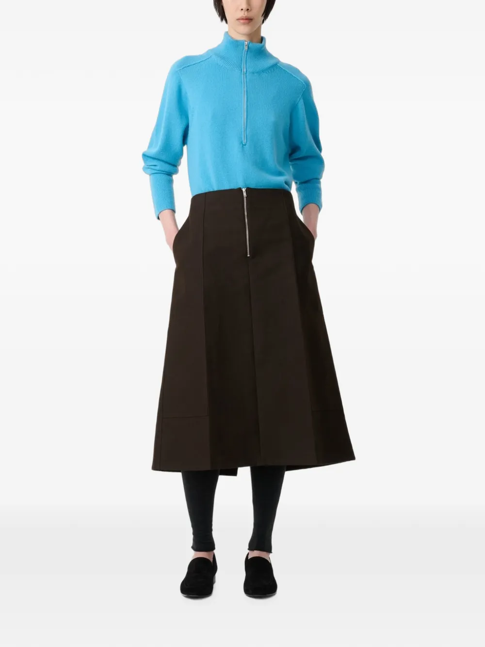 Studio Nicholson Darc midi-rok met gekreukt effect Bruin