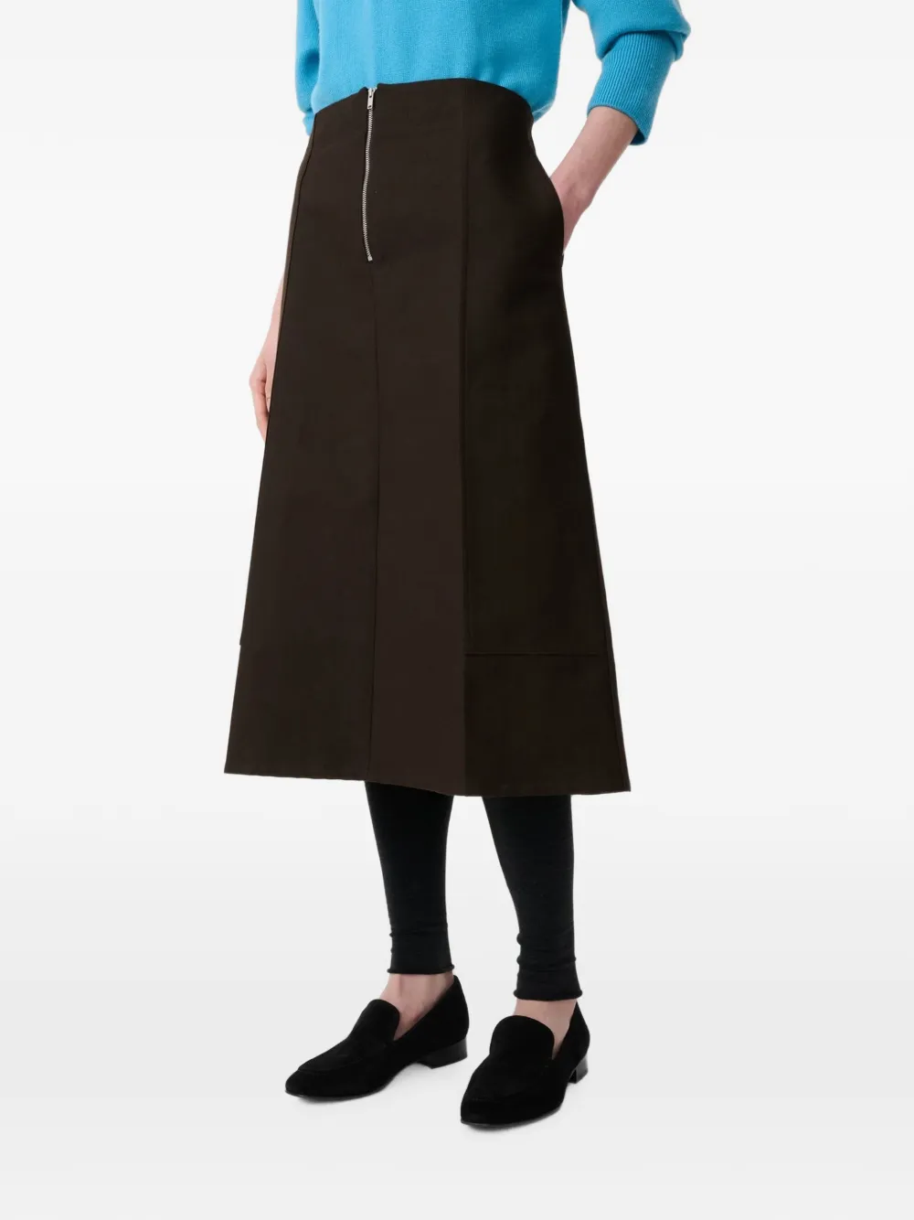 Studio Nicholson Darc midi-rok met gekreukt effect Bruin