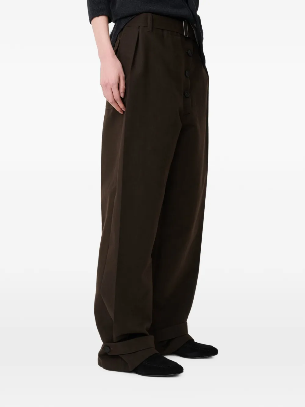 Studio Nicholson Faron broek met ceintuur Bruin